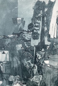 Yusra Memon, Disarray IV, 11.2 x 15.5 Inch, Line Etching and Aquatint on Zinc Plate, Abstract Painting, AC-YUSMN-003
